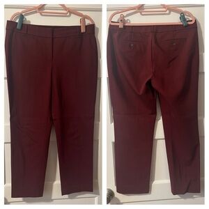 LOFT Marisa Burgundy Ankle Pants Size 10 – Perfect Fall Work Staple